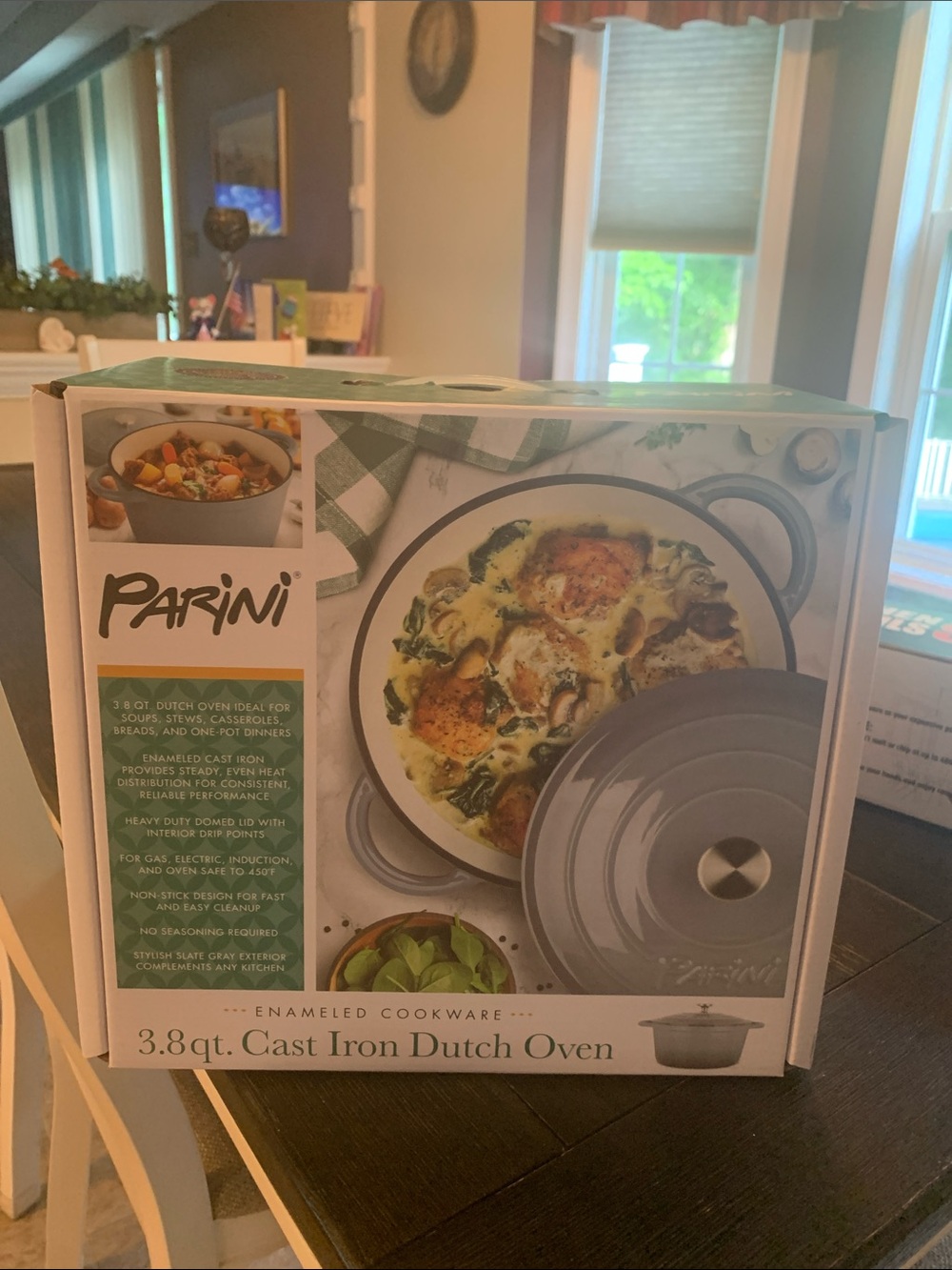 Parini 3.8 qt Cast Iron Dutch Oven - Gray Enamel